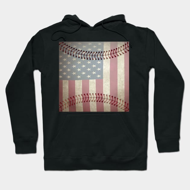 Baseball American USA Flag Vintage Design Baseball Hoodie by tamdevo1